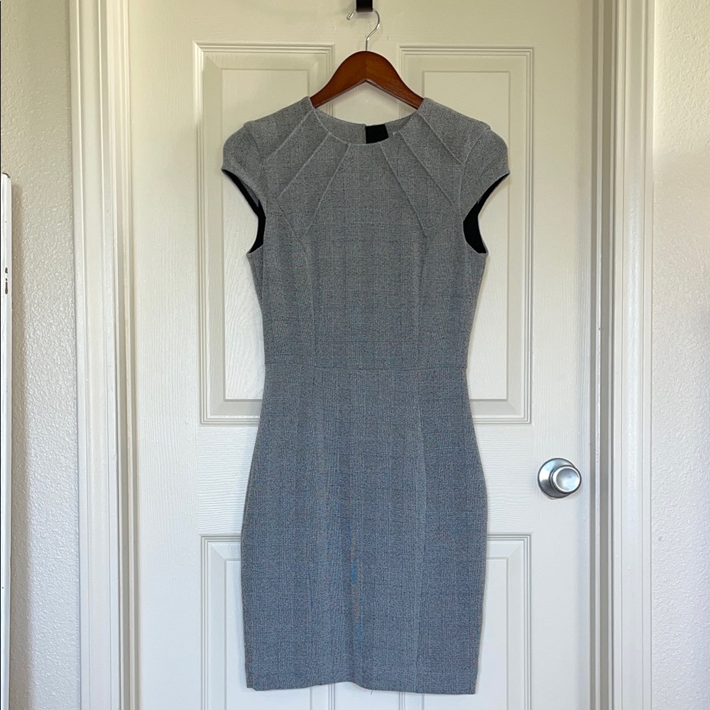 H&M Gray Cap-Sleeve Sheath Mini Dress